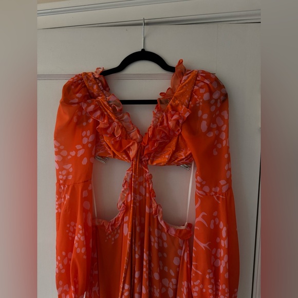 PatBo Coral Print Beach Dress Orange Pink sz S - Picture 10 of 16